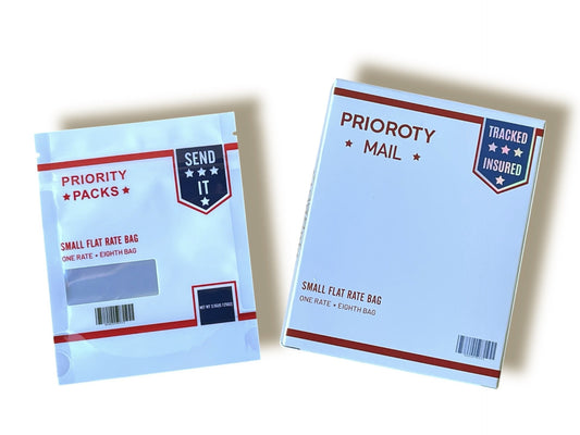 USPS Priority Mail Box and Bags 3.5g Box Packaging Holographic