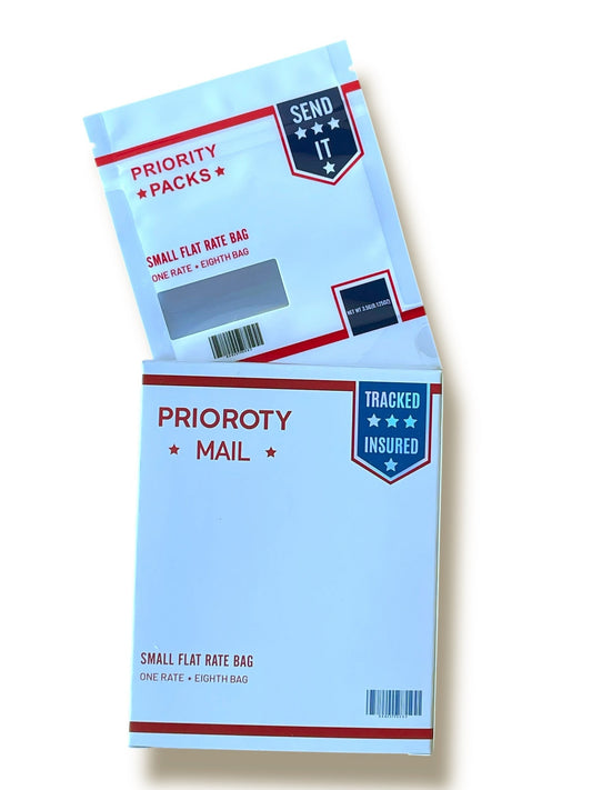 USPS Priority Mail Box and Bags 3.5g Box Packaging Holographic