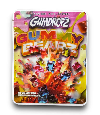Sprinklez Gumdropz Gummy Bearz 3.5G Mylar Bags -With stickers and label Gummy Bears - Black Unicorn Hub