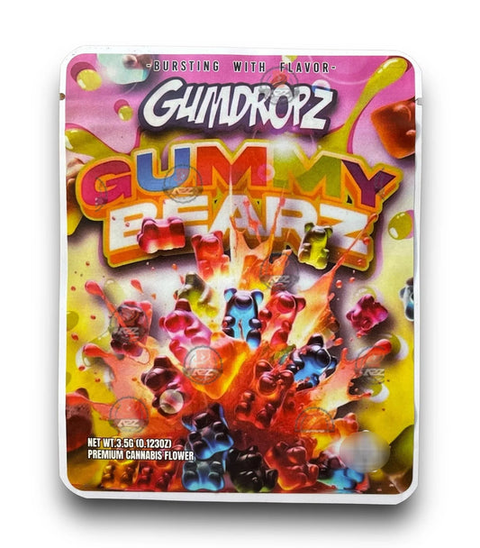 Sprinklez Gumdropz Gummy Bearz 3.5G Mylar Bags -With stickers and label Gummy Bears - Black Unicorn Hub