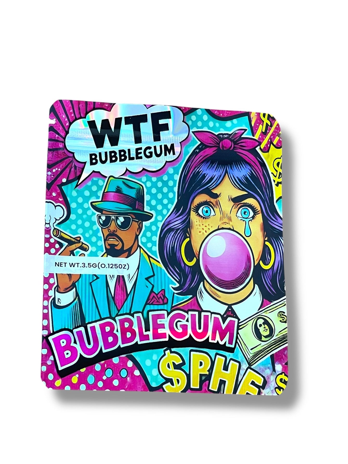 Bubblegum 3D Box and Bags 3.5g Box Packaging Holographic