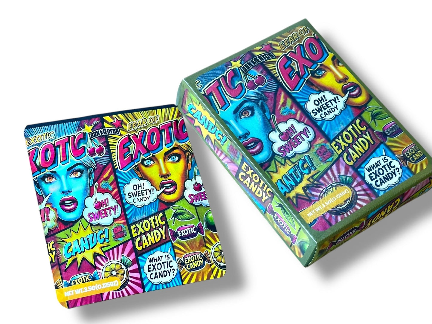 Exotic Candy 3D Box and Bags 3.5g Box Packaging Holographic