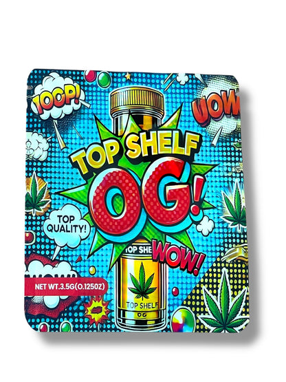 Top Shelf OG 3D Box and Bags 3.5g Box Packaging Holographic