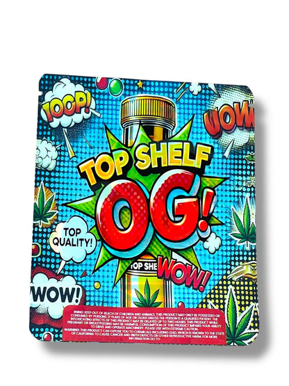 Top Shelf OG 3D Box and Bags 3.5g Box Packaging Holographic