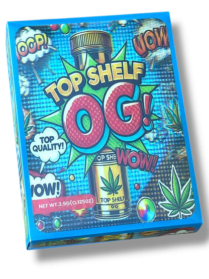 Top Shelf OG 3D Box and Bags 3.5g Box Packaging Holographic