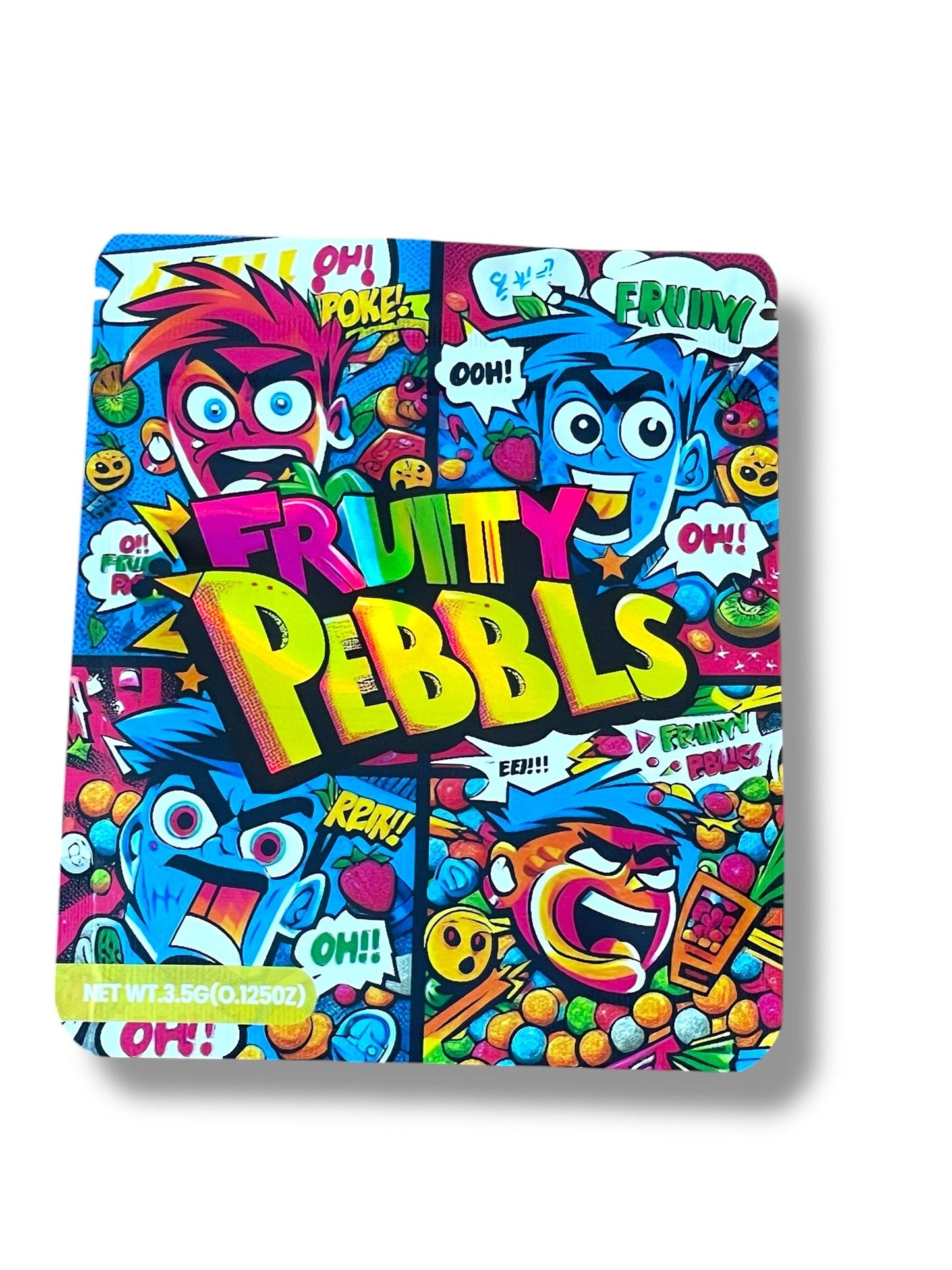 Fruity Pebbles 3D Box and Bags 3.5g Box Packaging Holographic