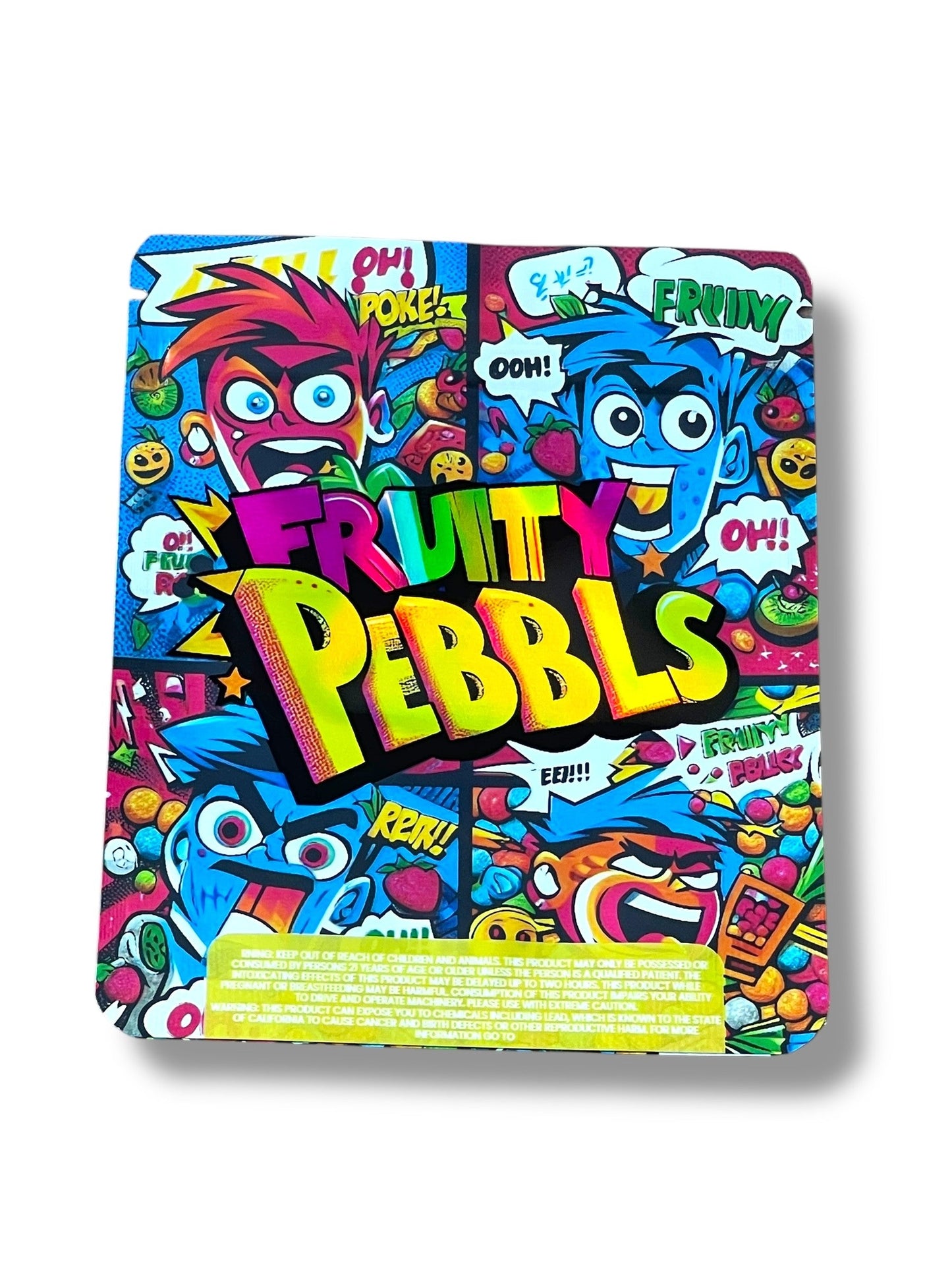 Fruity Pebbles 3D Box and Bags 3.5g Box Packaging Holographic