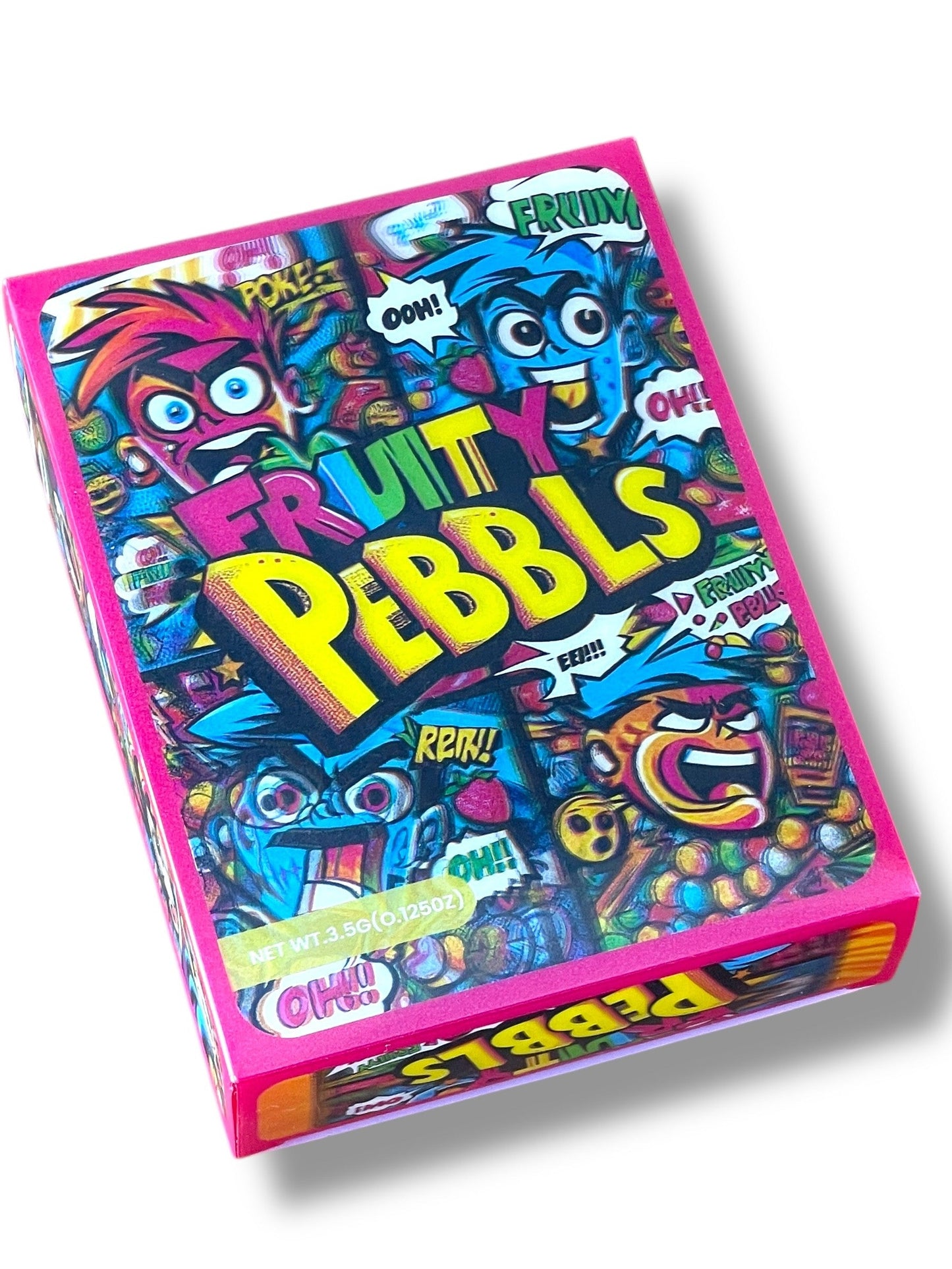 Fruity Pebbles 3D Box and Bags 3.5g Box Packaging Holographic