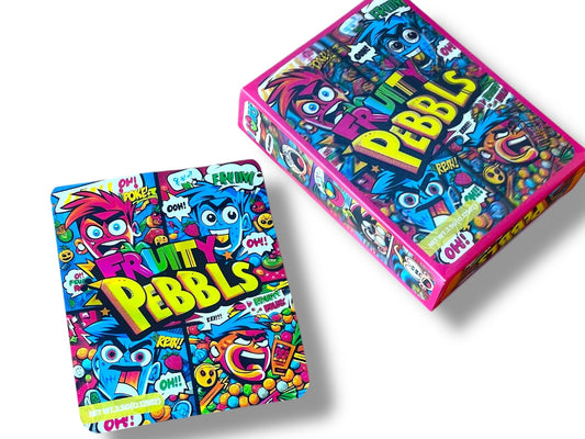 Fruity Pebbles 3D Box and Bags 3.5g Box Packaging Holographic