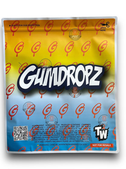Gumdropz Gummi Peachieos 1 Pound Mylar Bag Net Weight 112G Packaging Only
