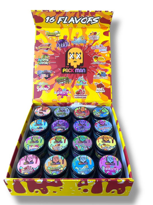 Pack Man Variety Pack 16-1oz Jars in a box Live Resin (wax)