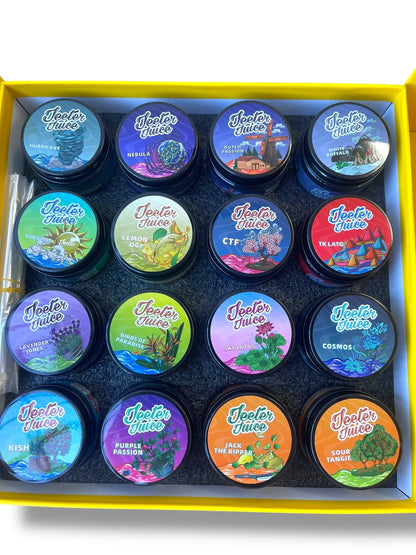 Jeeter Juice Variety Pack 16-1oz Jars in a box Live Resin Empty Jars