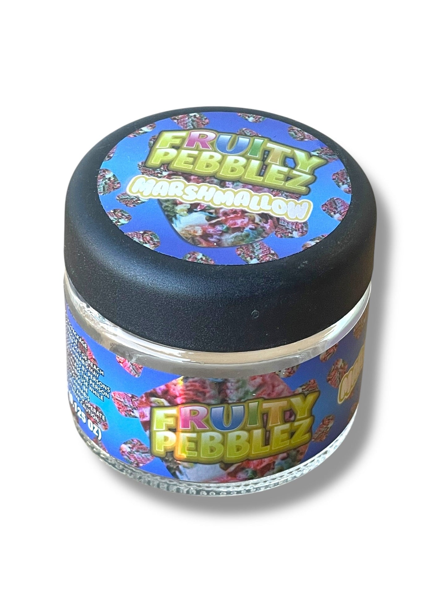 Sprinklez Marshmallow 3.5g Glass Jars with Holographic Stickers