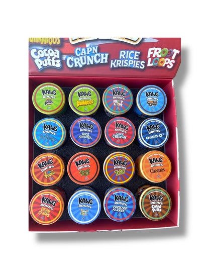 Kawz Moon Rocks Cereal Edition 1oz Glass Jars - Varity Pack 16 Strains in box Empty Jars