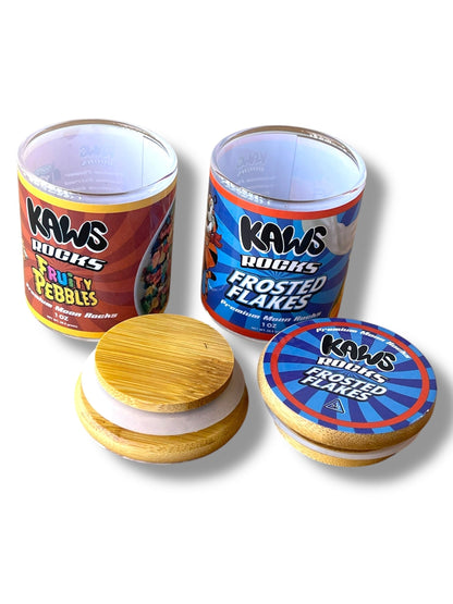 Kawz Moon Rocks Cereal Edition 1oz Glass Jars - Varity Pack 16 Strains in box Empty Jars