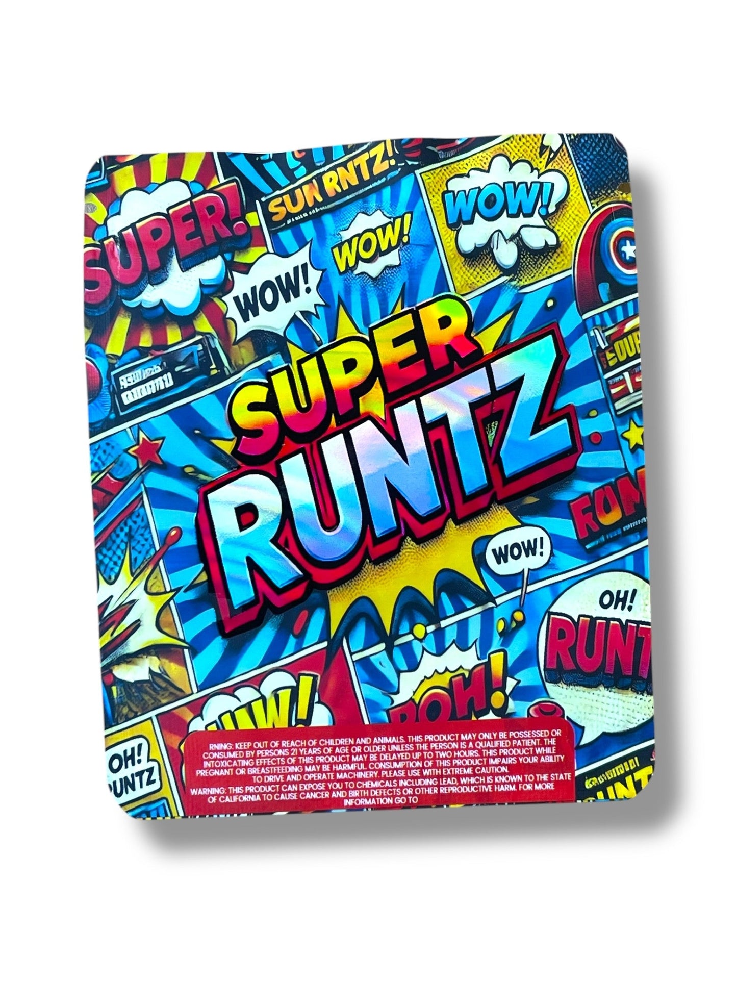 Super Runtz Mylar Bag 3.5g Holographic Mylar Bag- Packaging Only