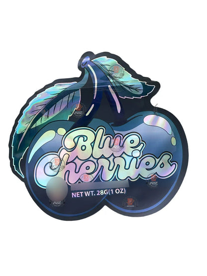 Blue Cherries Mylar Bag 1 OZ 28G (50 Count) - Black Unicorn Hub