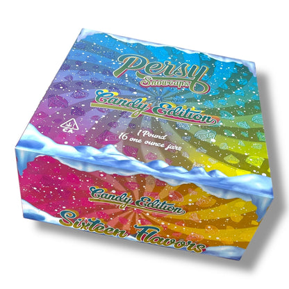 Persy Snowcaps Candy Edition 16-1oz Glass Jars - Varity Pack 16 Flavors in box 1 pound -Empty Jars