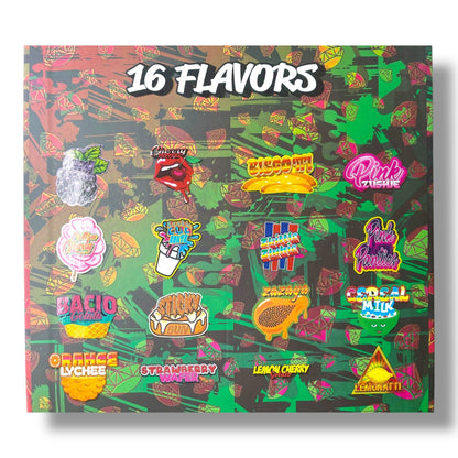 Persy Mini Snowballs Zaza Edition 16-1oz Glass Jars - Varity Pack 16 Flavors in box 1 pound empty jars