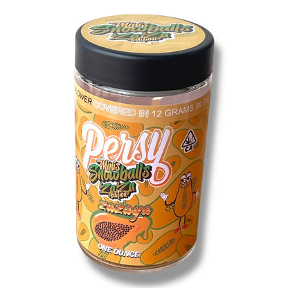 Persy Mini Snowballs Zaza Edition 16-1oz Glass Jars - Varity Pack 16 Flavors in box 1 pound empty jars