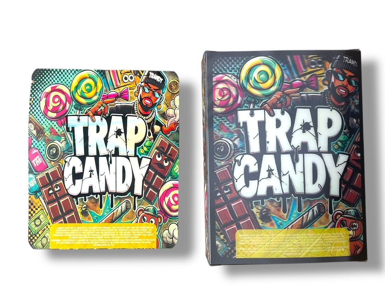 Trap Candy 3D Box and Bags 3.5g Box Packaging Holographic