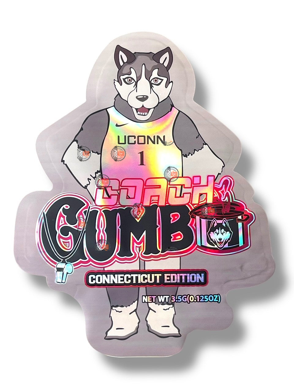 Gumbo Coach UNCONN 3.5g Mylar Bag- Packaging Only Connecticut Edition