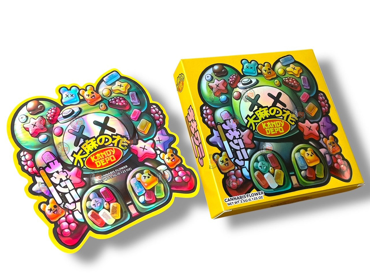 Gummies Kandy Depo Mylar Bags with Boxes 3.5g Box Packaging Holographic