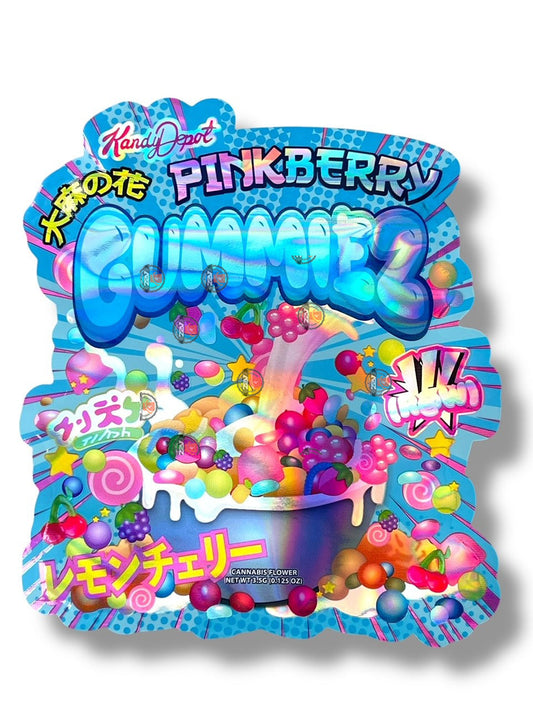 Pink Berry Gummies Kandy Depo Mylar Bag 3.5g shape bag