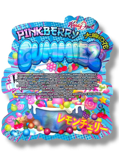 Pink Berry Gummies Kandy Depo Mylar Bag 3.5g shape bag