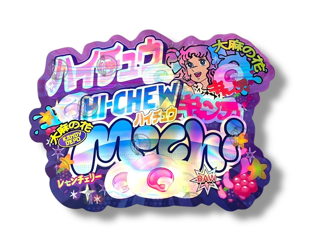 Hi Chew Mochi Kandy Depo Mylar Bags with Boxes 3.5g Box Packaging Holographic