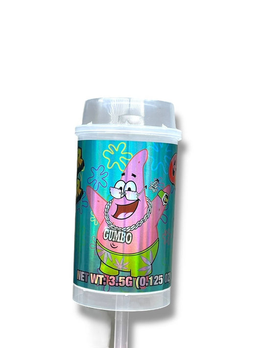 Push Pop Gumbo Super Star 3.5g Container Holographic sticker