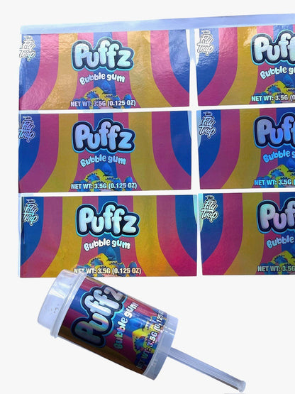 Push Pop Puffz Bubblegum 3.5g Container Holographic sticker