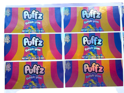 Push Pop Puffz Bubblegum 3.5g Container Holographic sticker