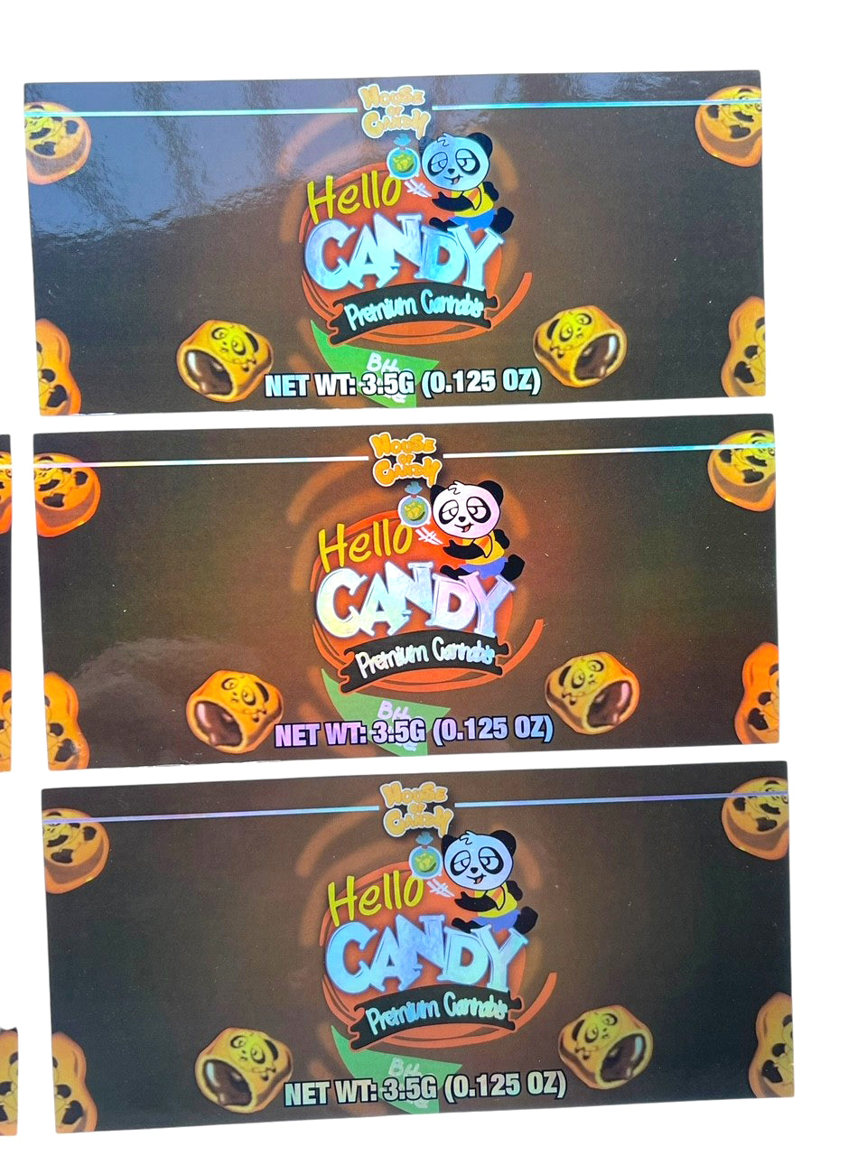 Push Pop Hello Candy 3.5g Container Holographic sticker