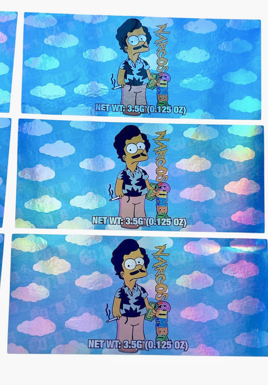 Push Pop Narcos Gumbo 3.5g Container Holographic sticker