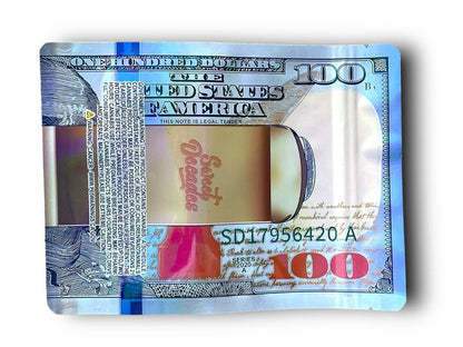 $100 One Hundred Dollar 1 OZ 28G Mylar empty Mylar bag 1 ounce (50 Count) - Black Unicorn Hub