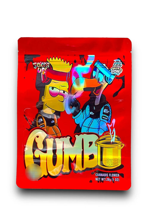Jokes Up Gumbo Simpson 1 OZ 28G Mylar empty Mylar bag 1 ounce (50 Count) - Black Unicorn Hub
