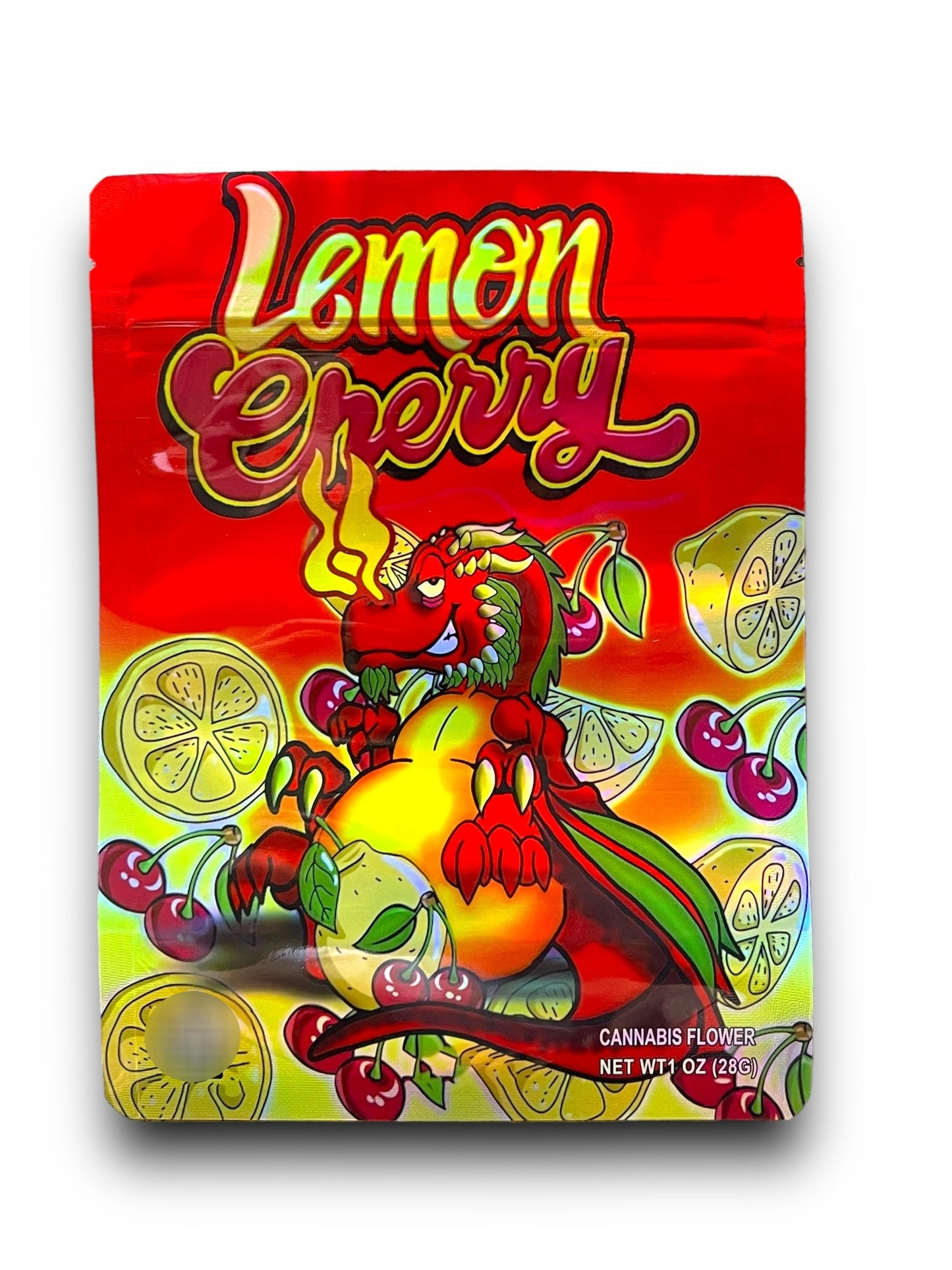 Lemon Cherry 1 OZ  28G Mylar empty Mylar bag 1 ounce (50 Count)
