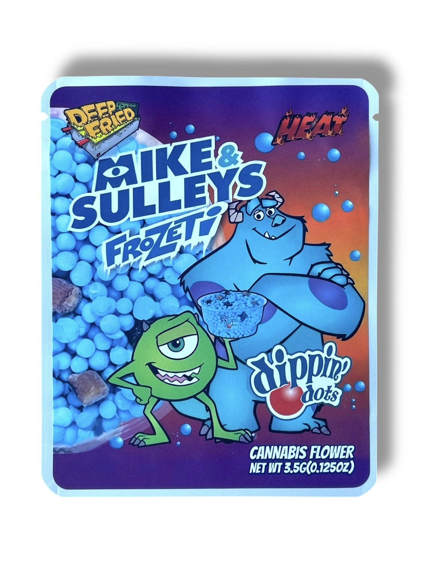Deep Fried Mike & Sulleys Frozeti 3.5G Sticker Mylar Bags