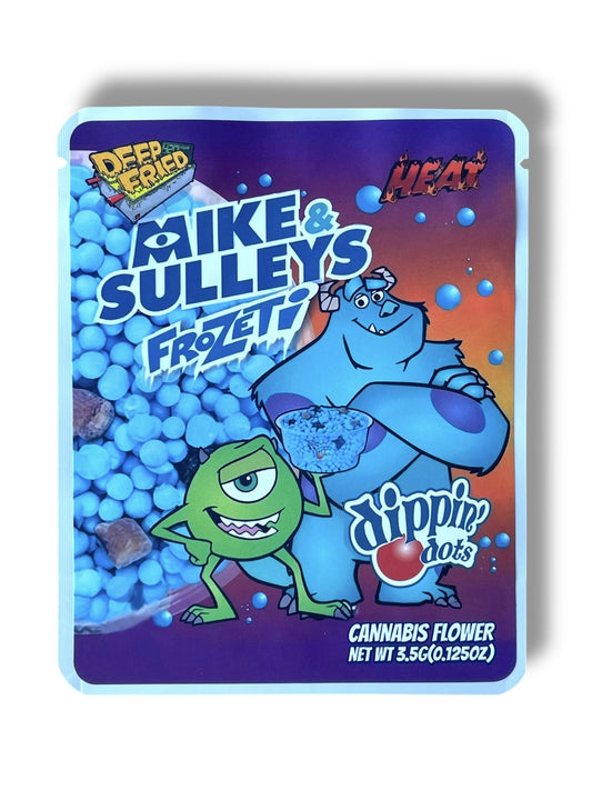 Deep Fried Mike & Sulleys Frozeti 3.5G Sticker Mylar Bags
