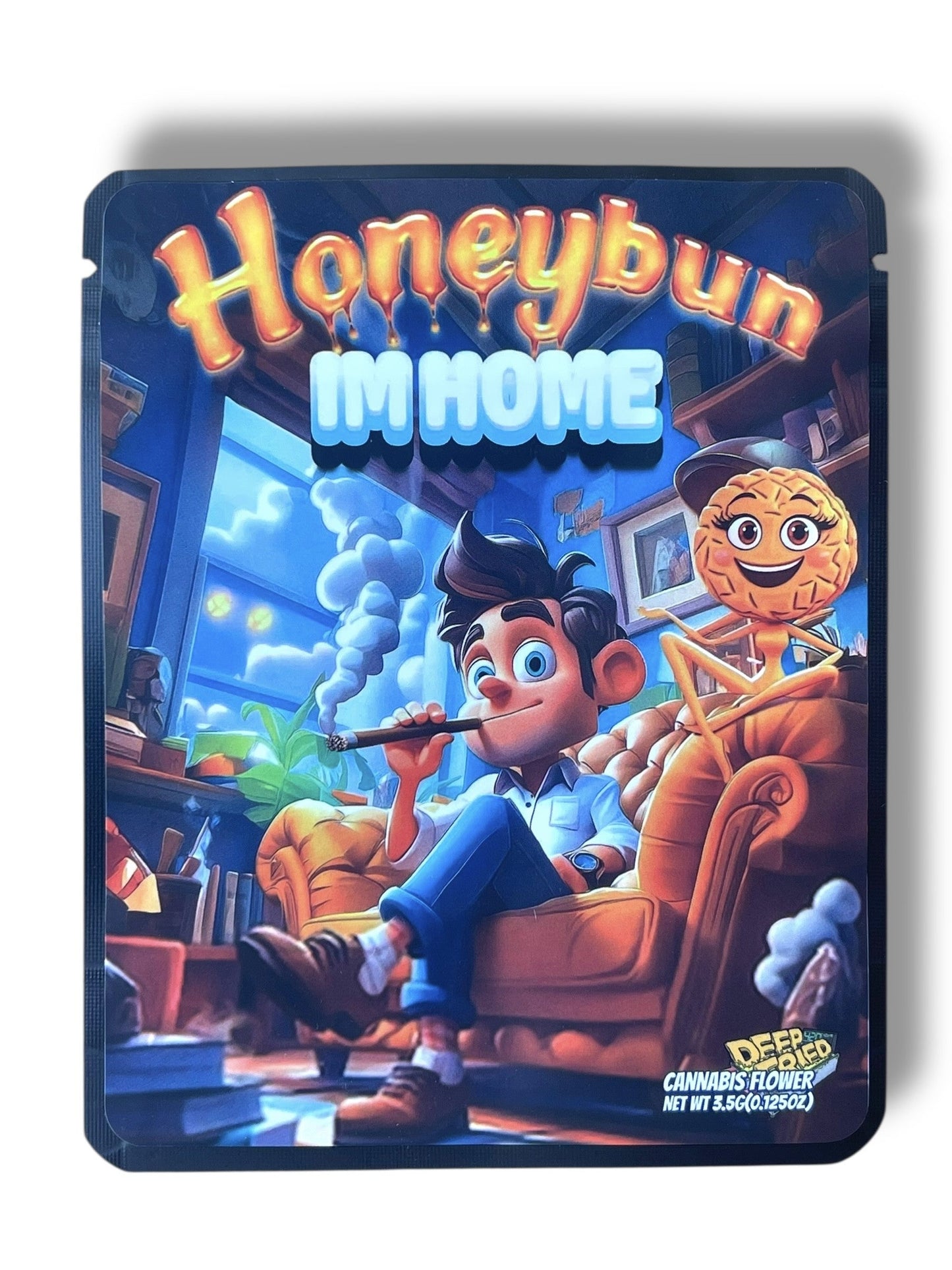 Deep Fried Honeybun My Home 3.5G Sticker Mylar Bags
