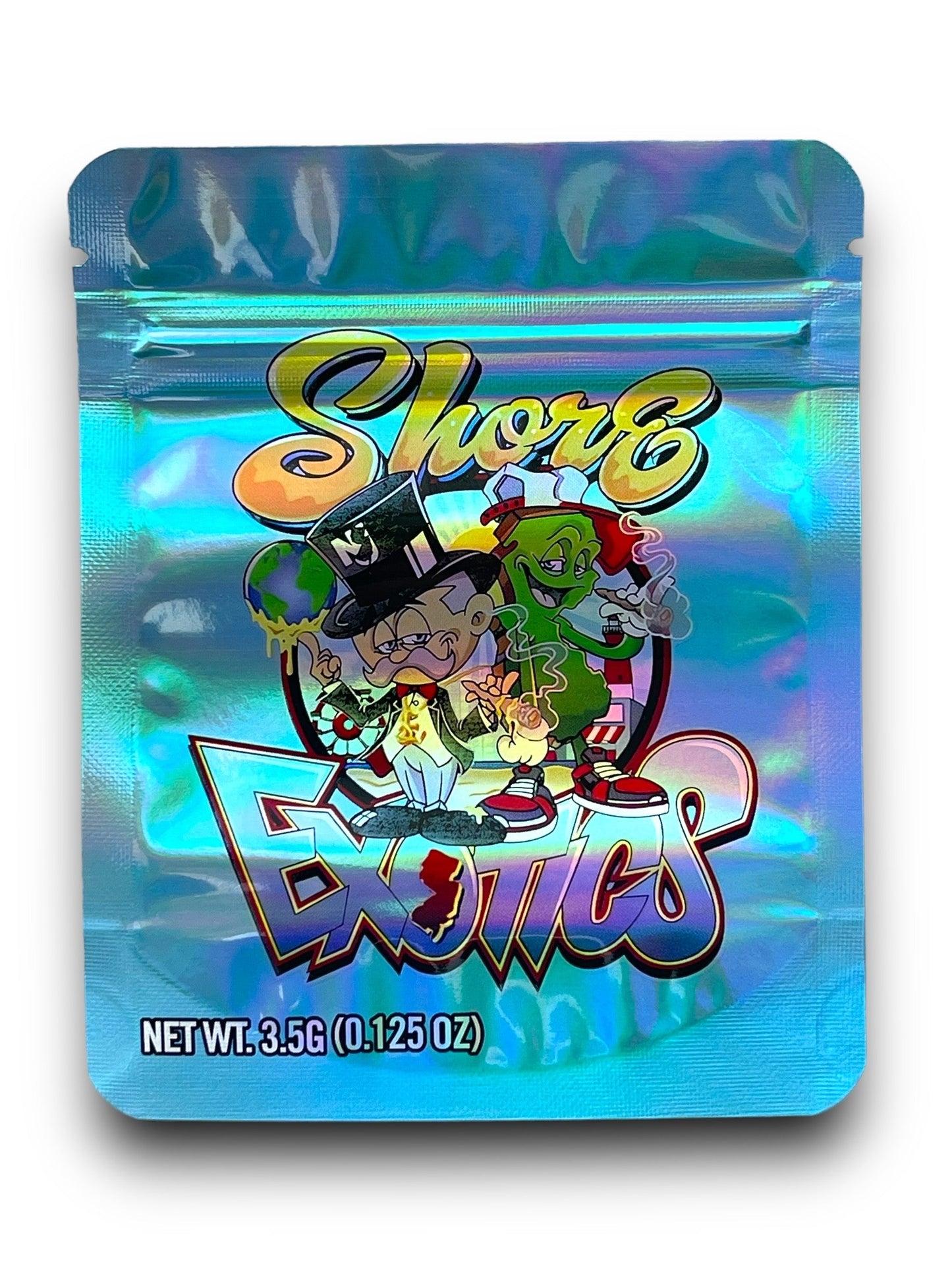 Sherb Exotics 3.5G Mylar Bags Holographic Mylar Packaging