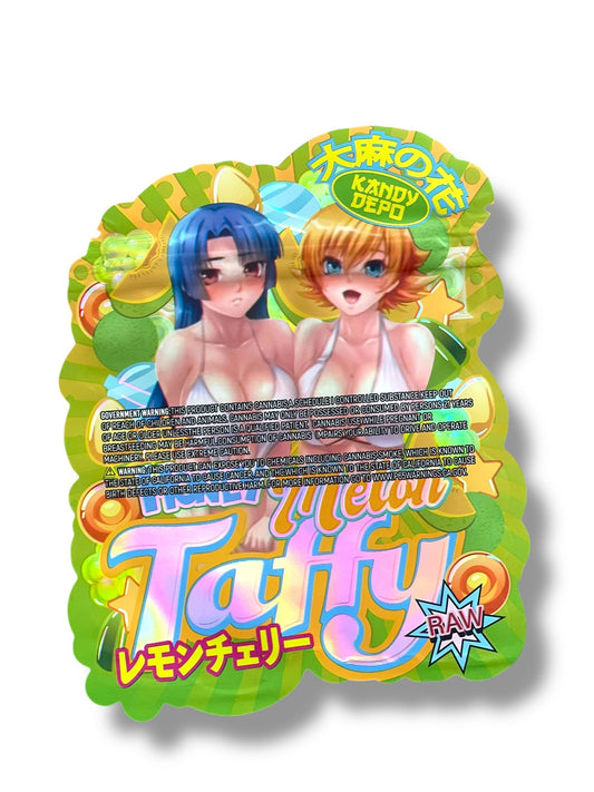 Kandy Depo Honey Melon Taffy Raw Mylar Bag 3.5g shape bag