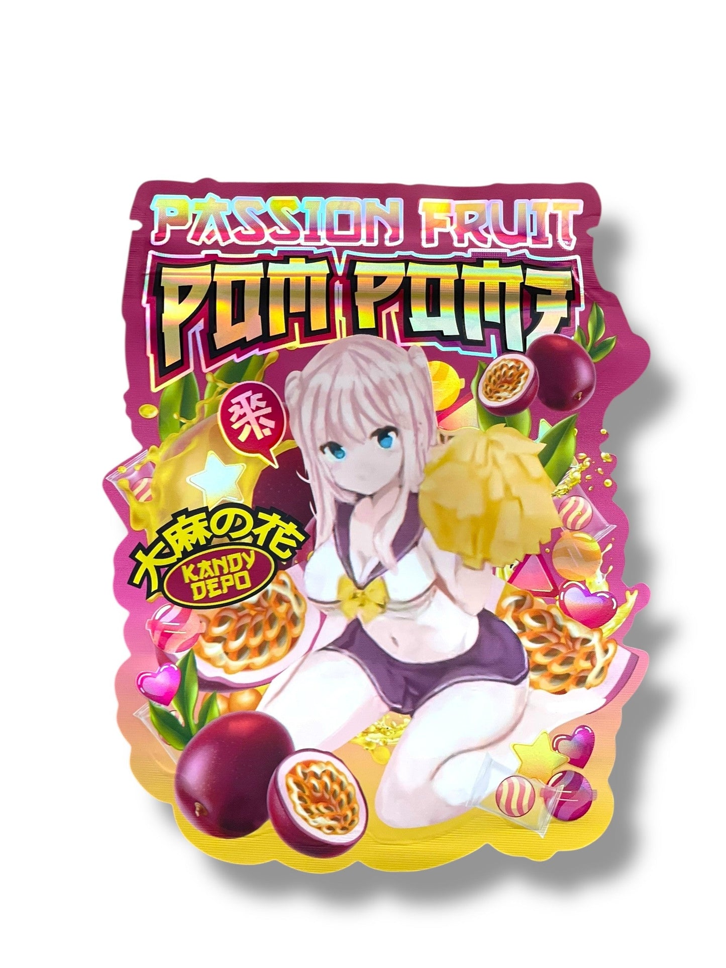 Kandy Depo Passion Fruit Pom Pomz Mylar Bag 3.5g shape bag