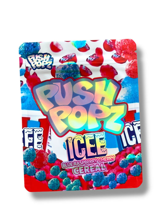 Push Popz Icee Blue Raspberry Cereal 3.5g Mylar Bag- Packaging Only