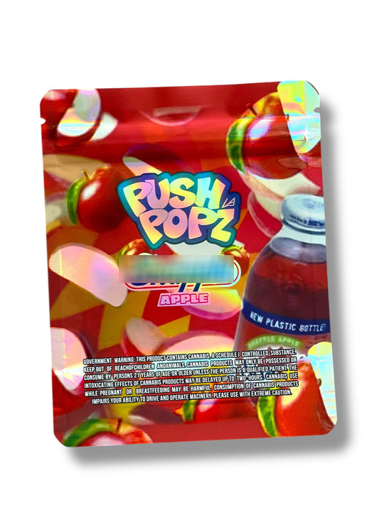 Push Popz Apple 3.5g Mylar Bag- Packaging Only