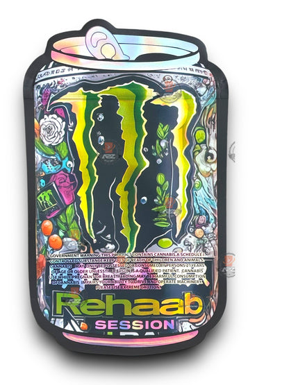 Monster Rehab Mylar Bags 3.5g Holographic
