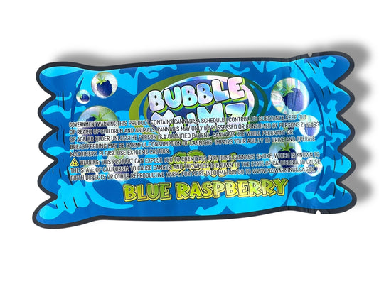 Bubble Yumz Sour Blue Raspberry Mylar Bag 3.5g shape bag