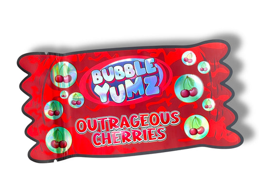 Bubble Yumz Outrageous Cherries Mylar Bag 3.5g shape bag