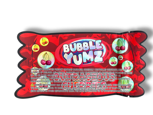 Bubble Yumz Outrageous Cherries Mylar Bag 3.5g shape bag